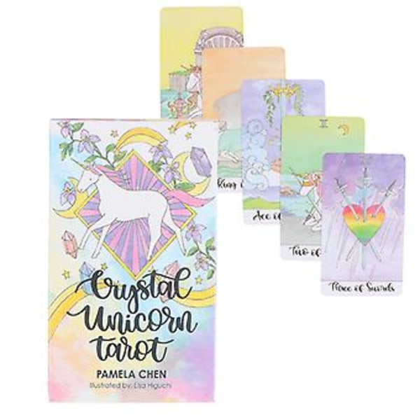 Krystal Unicorn Tarotkort Orakelkort Fest Spådom Brætspil