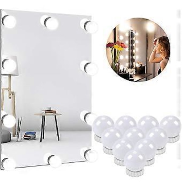 LED Speillys med 3 Fargemoduser - Dimbar Sminkespeillampe for Sminkebord og Baderom, 7000 Kelvin Lysstyrke