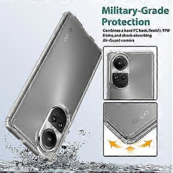 For Oppo Reno10 5G/Reno10 Pro 5G Deksel TPU+Akryl Klar Telefon Cover()