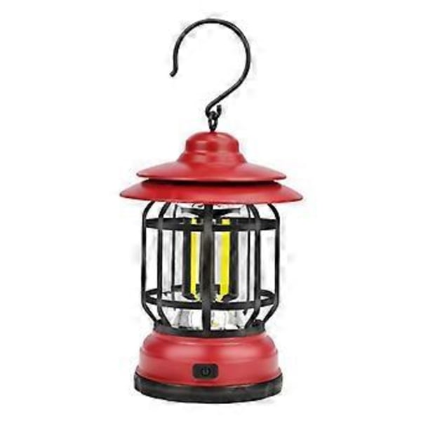 SZTXJ Portabel Lägereld Retro Campinglampa med Krok för Vandring Fiske Röd