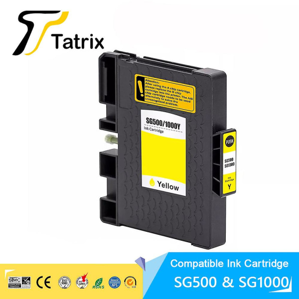 Sg500 Sg1000 Tatrix Sublimation Color Compatible Ink Cartridge Sg500 Sg1000 For Sawgrass Sg500 Sg1000 Printer With Chip With Ink 1PCS Yellow