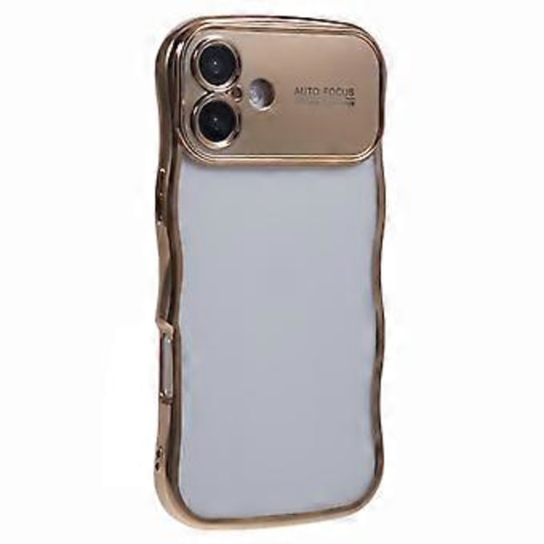Til iPhone 16 Cover Elektropletteret Krøllet Ramme TPU Gennemsigtigt Telefoncover (Style D)