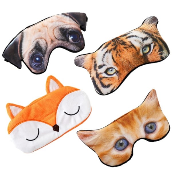 Set of 4 Cute Sleeping Masks, Animal Eye Masks, Blindfold for Gam