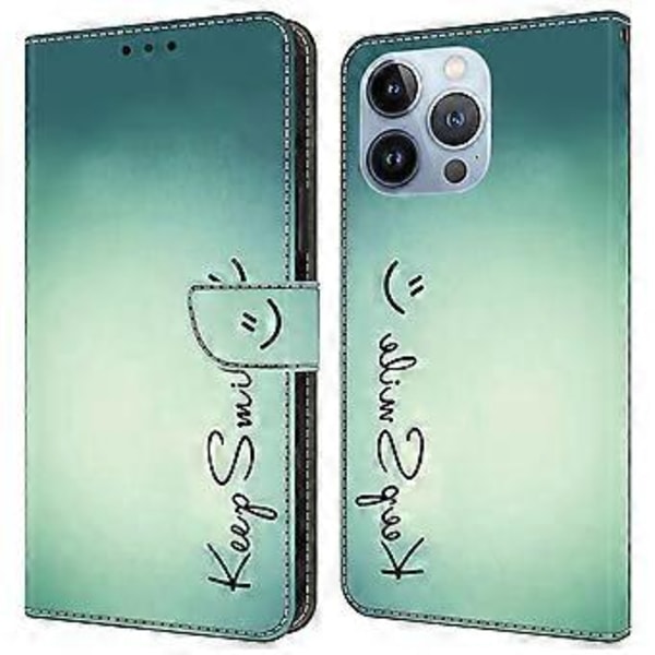 Til iPhone 16 Pro Max Cover PU Læder Wallet Flip Cover med Støttefunktion (Style H)