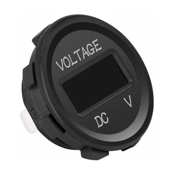 (Blå) 12-24V DC Voltmeter Digital LED-skjerm Vanntett for Båt