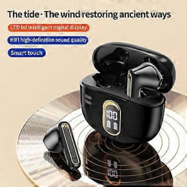 Bluetooth Hörlurar Erbjudanden Trådlöst Bluetooth Headset 5.3 Intelligent Brusreducering LED Intelligent Digital Display Högkapacitetsbatteri Headset