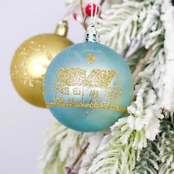 6 cm joulukuulakoriste joulukuusipallokoriste riipus roikkuva koriste Merry Christmas koriste koti uusi vuosi 2024 musta kulta