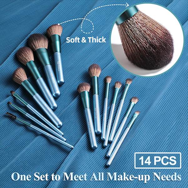 Blue makeup brushes deals