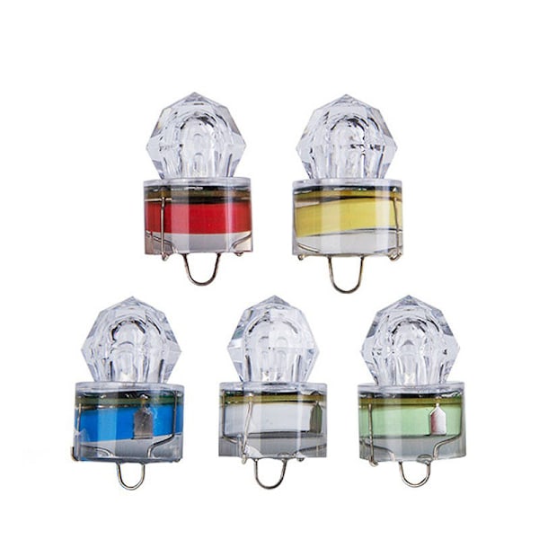 LED 5 stk. Dyb Drop Undervandsfiskeri Lys Diamant Rørformet Stil Agn