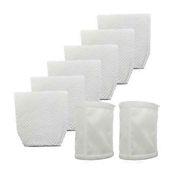 6+2 stk. vakuumfiltre til T-03193 443060-3 XLC02ZB, XLC02ZW, XLC02RB1W, XLC02R1B, LC01Z, CL180W kollektorfiltre