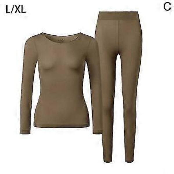 Termobyxor Termiska Byxor Långkalsonger Vinterleggings Män Kvinnor Unisex (Brun XL)