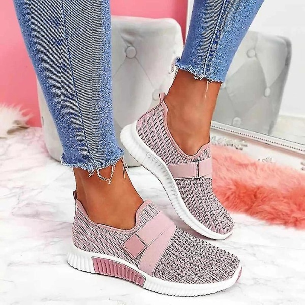 Slip-on Shoes With Orthopedic Sole Womens Fashion Sneakers Platform Sneaker For Women Walking Shoes Pink 38
