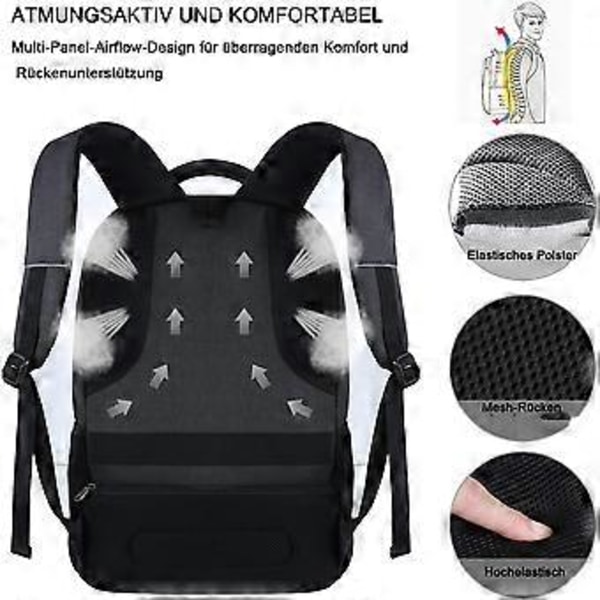 Laptopryggsäck, USB-laddning, Stöldskydd