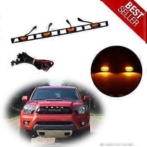 For 12-15 Toyota Tacoma Front Grill Gul LED-enhet Med Ledningsnett