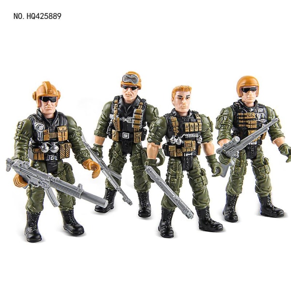 4st Marine Corps Stor Soldat Leksak Simuleringsmodell Liten Soldat Militär figurmodell Leksaker För Barn Grön