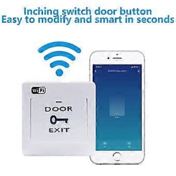 Tuya WiFi Dörrutgångsknapp Trådlös Utlösningsknapp för Elektroniskt Dörrlås Sensor Access Control System APP Fjärrkontroll (Switch 02)