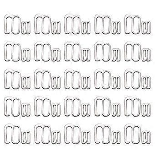 50 st Zinklegering BH Spänne Justeringsrem Spänne Lås Clips för Underkläder BH (Silver) (19mm Diameter 25.5mm Diameter för Varje 25st) (Storlek 1)