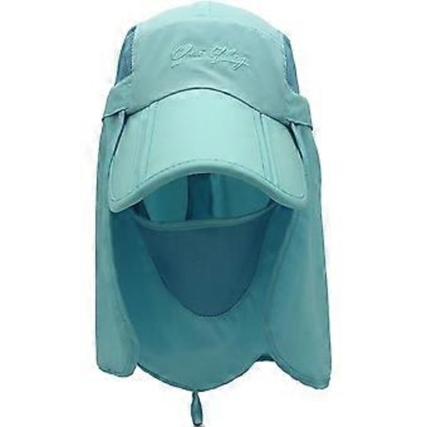 Solhatt för kvinnor UV-skydd Bucket Hat för män Andningsbar sommar Nacke Ansiktsskydd Storlek 54-56 cm (Blå)