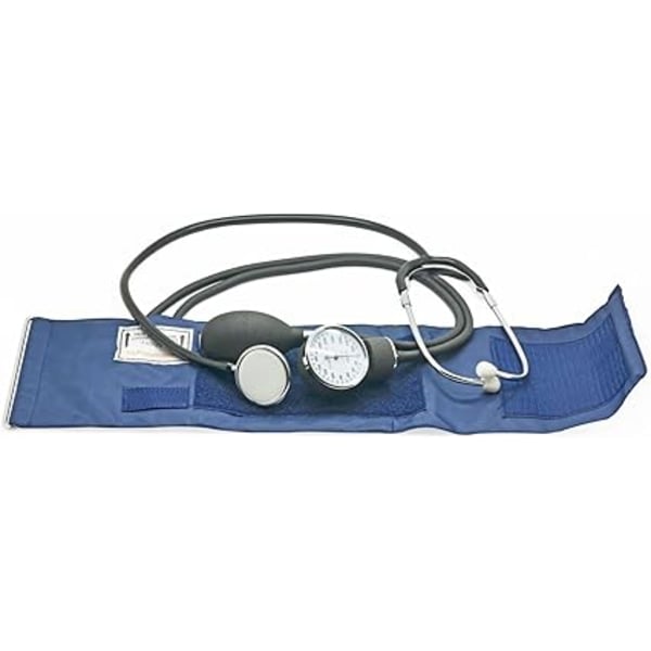 Blå sort aneroid sphygmomanometer med dobbelt stetoskop manuelt armblodtryksmåler taske til akut service læge konsultation
