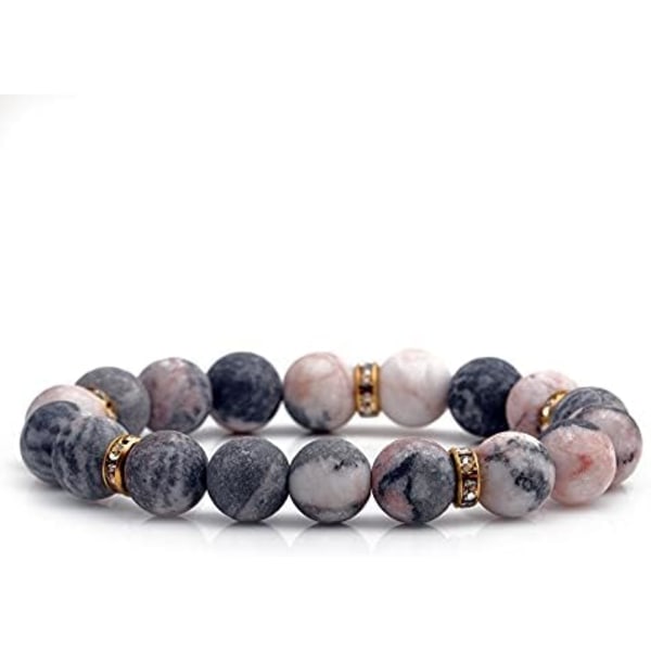 Perle Armbånd til Kvinder - Naturlige Sten Perle Armbånd, Krystal og Chakra Armbånd, Yoga Tilbehør, Rosenkvarts Stre