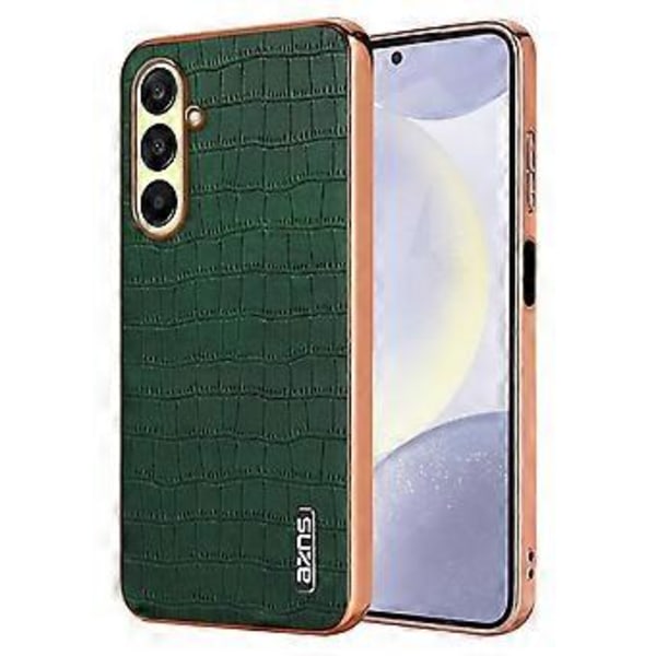 AZNS Samsung Galaxy A26 5G -kotelo, galvanointi, krokotiilinnahkajäljitelmä, PU+TPU-puhelinkuori - Vihreä (Vihreä)