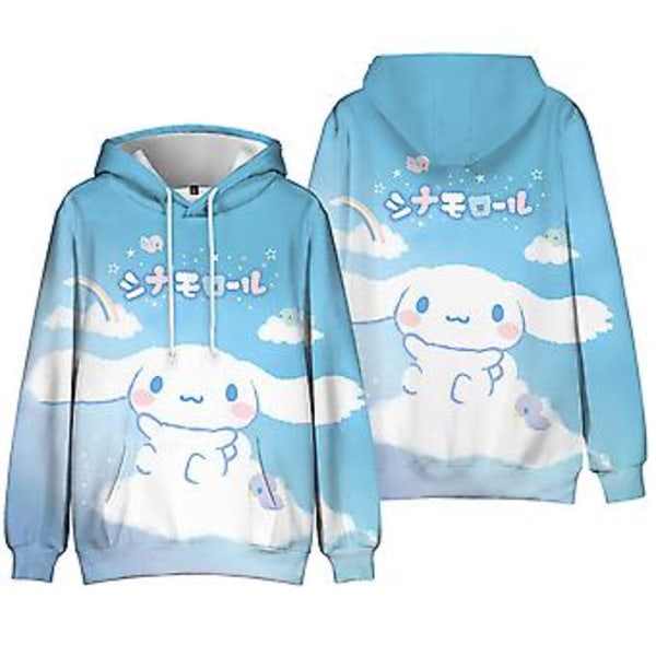 6-10 Years Kids Girls Kawaii Cinnamoroll Casual Hoodie Cute Cartoon Anime 3d Printing Sweatshirt Pullover Jumper Hooded Hoody Tops(9-10 Years )