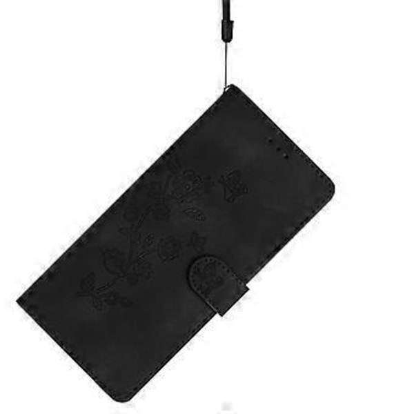 Til Xiaomi 14T Pro Etui Læder Præget Blomster Telefon Cover Wallet med Håndledsrem (Style F)