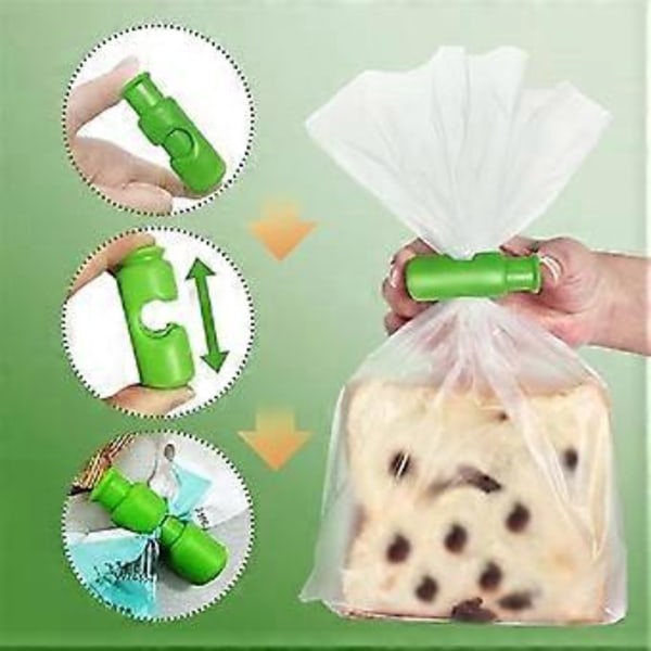 BagClamp Snack Brødforseglingsklemme Ekstrudering Brødposeklemme Bærbar Pressing Snackposeklemme Plastforseglet Poseholder, A