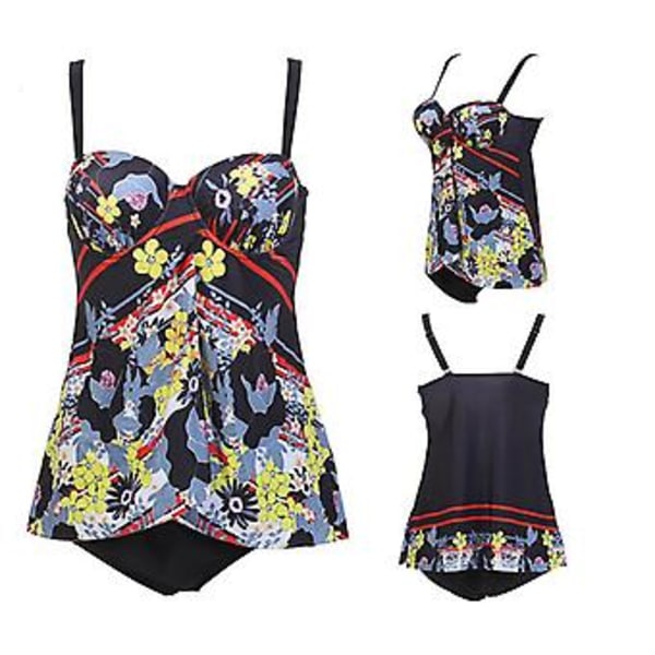Flickors badkläder bikini stor storlek delad kvinnlig känsla tunn digital tryck andningsbar kofta badkläder 4xl