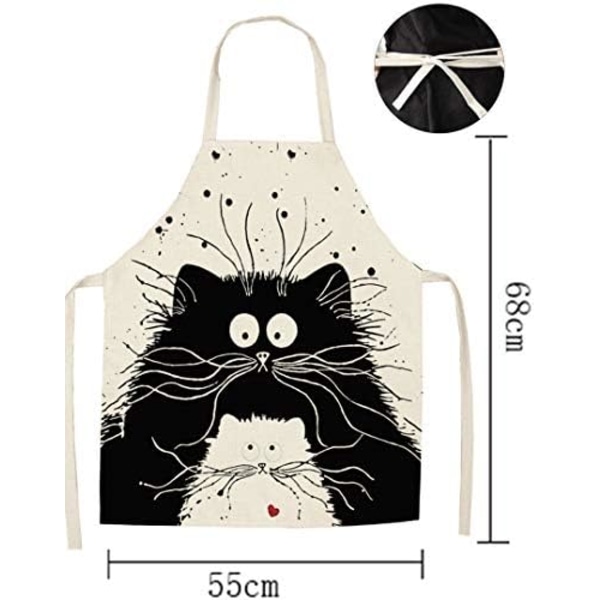 Söt tecknad unisex köksförkläde A-Fiori cat2 grillförkläde
