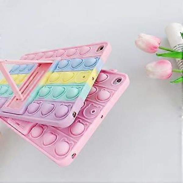 Fodral för iPad 9:e generationen 2021 10,2 tum, iPad 7:e & 8:e generationen 2020/2019 - Bubbel Fidget Sensoriskt iPad 10,2 Fodral för Barn Snygg Regnbåge Släpp St