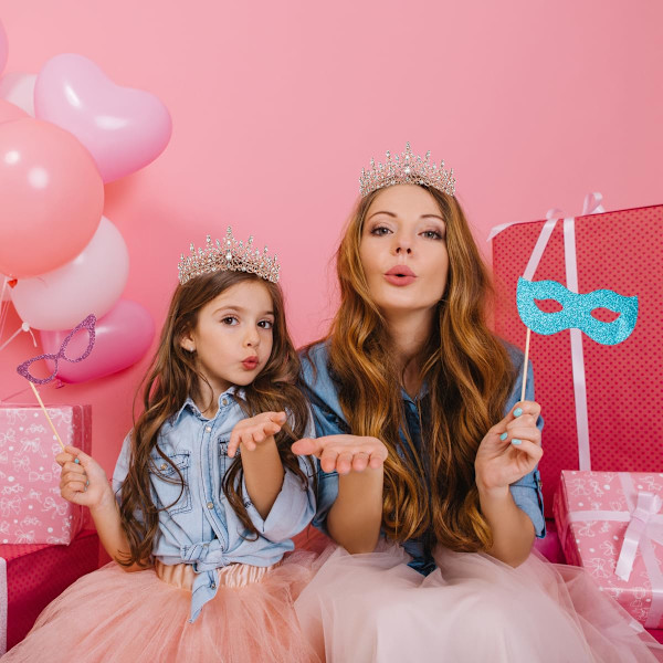 Tiara Crown Diadem för Kvinnor och Flickor, Diadem Hårtillbehör för Födelsedag Bröllop Fest Kostym Ros   C