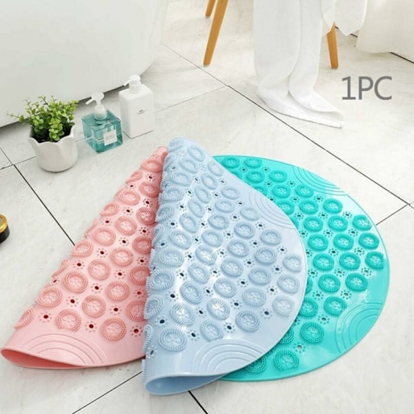 55x55cm,Pink PVC Rund Massage Bademåtte Skridsikker Brusebadsmåtte Antib