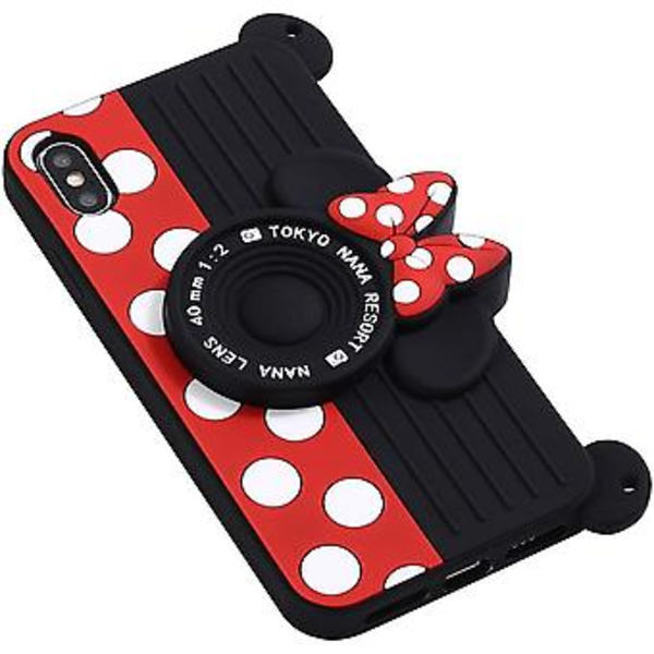 Iphone 11 Pro -kotelo narulla, Shinymore 3D söpö pehmeä silikoninen piirretty Minnie Mouse -kamerasuunnittelu kotelo Iphone 11 Pro:lle