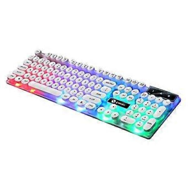 GTX300 Mekaniskt Gamingtangentbord RGB Bakgrundsbelyst Dator tangentbord (punk vit)