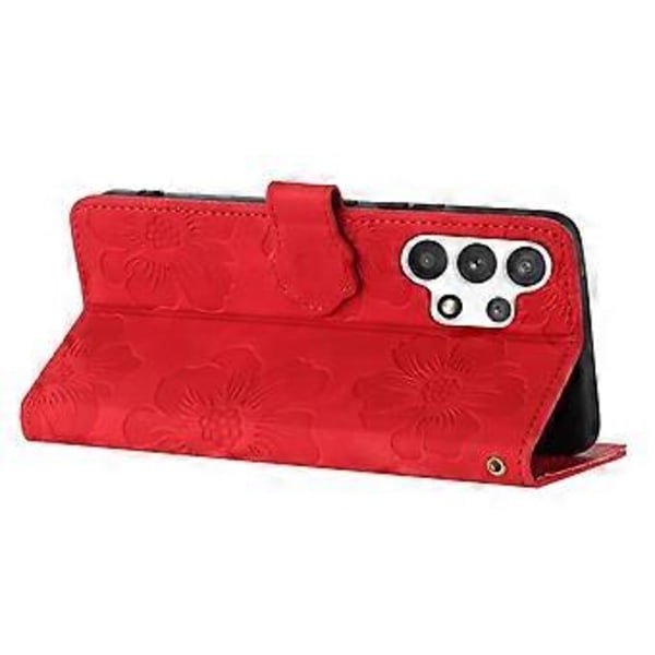 Til Samsung Galaxy A32 5G/M32 5G PU Læder Wallet Cover Blomster Prægning Telefon Cover med Støttefod (Style D)