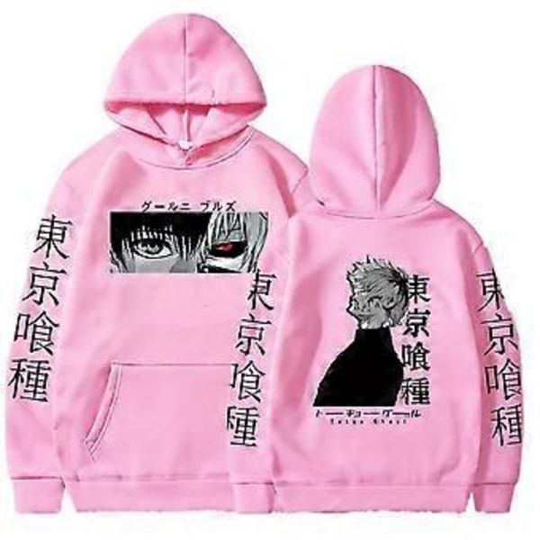 Tokyo Ghoul Anime Hættetrøjer Sweatshirts Ken Kaneki Grafisk Trykte Toppe Casual Hip Hop Streetwear(S grå)