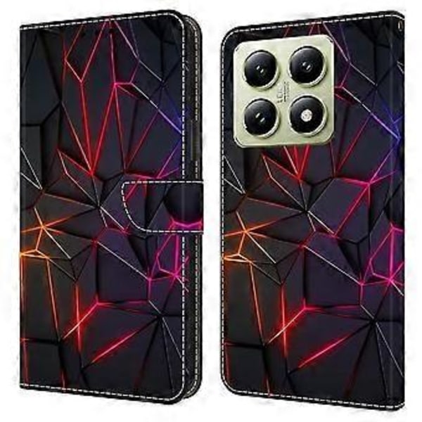 För Xiaomi 14T Fodral Mönstertryckt Skyddande Skal TPU+PU Läder Flip Telefonfodral (Stil D)