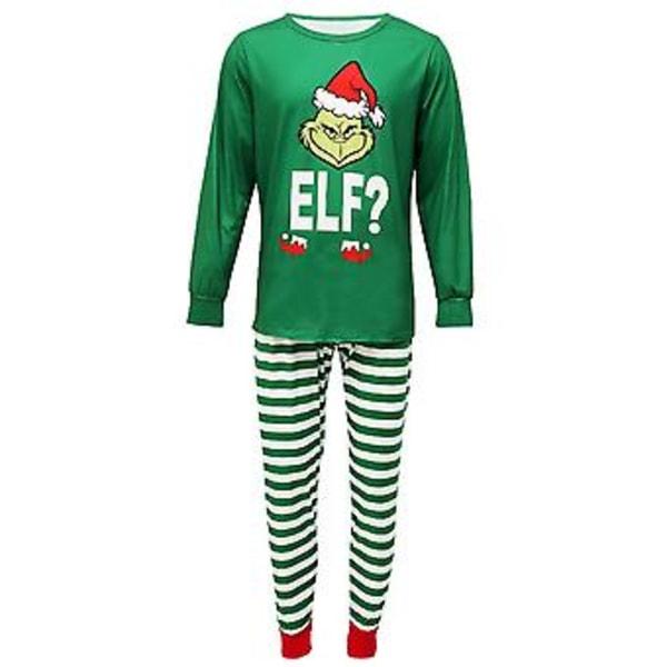 Julgrinch Familjematchande Pyjamas Pyjamas Set Topp Randig Byxor Outfit Sovkläder Jul Nattunderkläder För Män Kvinnor Unisex Barn Barn Baby (L Pappa)