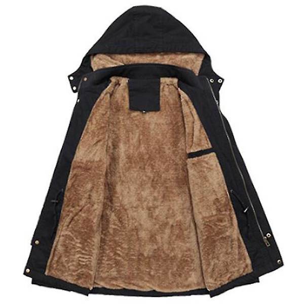 Ny vinterjacka herr vindjacka huva plus sammet tvättade jackor mig multi XXL