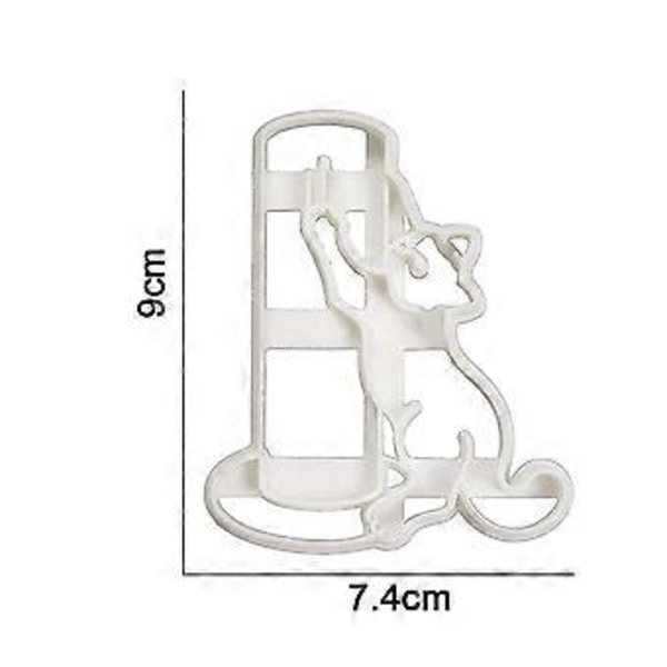 QQDD Kageudstikkere, 3D Katte Kageudstikkere til Børn, Katte Numseformet Kageform til DIY Bagning, Kiks Prægning (form3)
