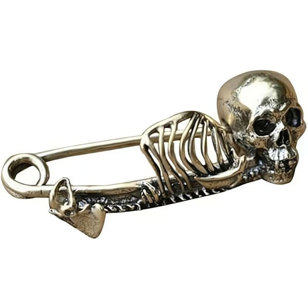 Par Brocher Skalle Pins Brocher Vintage Skalle Stående Krage Brocher Gothic Smykker Halloween Skalle Pins Kvinders Mænds