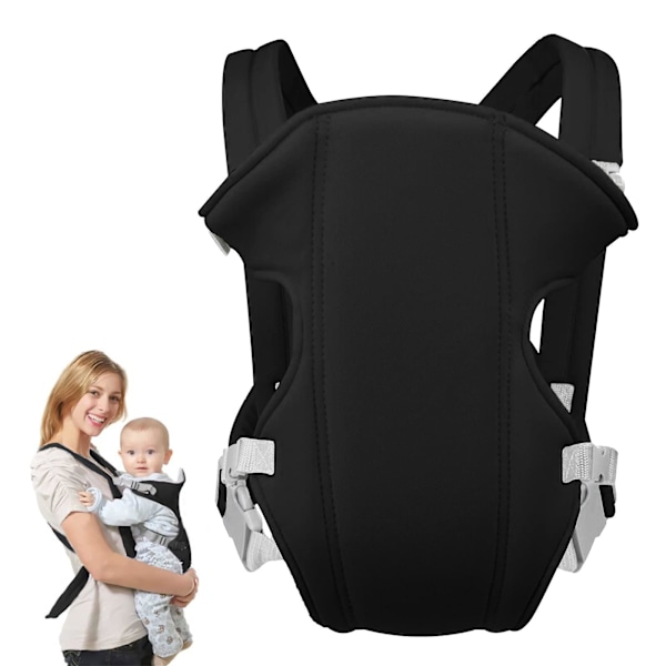 Vauvan kantoreppu, edessä ja takana kannettava vauvan kantoreppu, taaperon kantoreppu 3,5-15 kg, säädettävä vauvan kantoreppu (musta)