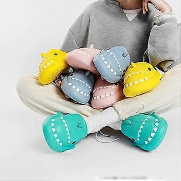 Vinterhai Tøfler Hai Sandaler Menn Og Kvinner Memory Foam Søte Tegneserie Plysj Myke Varme Fôrede Tøfler (42-43 Grønn)