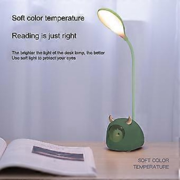 LED Skrivebordslampe Tegneserie Dyr USB Genopladelig Øjenbeskyttende Bordlamper Bærbar Sengelampe til Børneværelse
