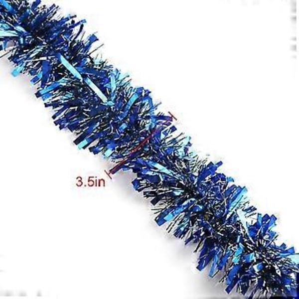Julgransglitter i blått metall för julgranspynt, festdekoration, takhängande