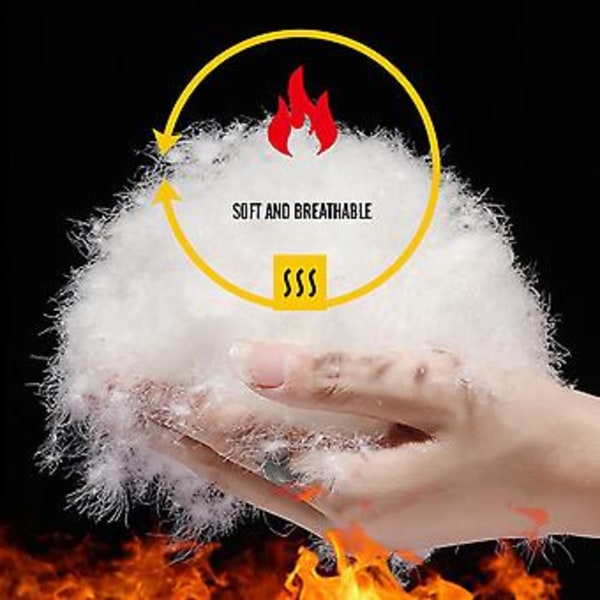 Höst-Vinter Dunbyxor Elastisk Midja Snörning Enfärgad Tjock Varm Byxor Vindtät Snö Varm Bomullsbyxor (M Svart)