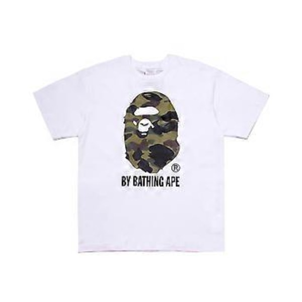 2023 Japansk T-shirt til Mænd Aasual Bogstav Print Rund Hals Kortærmet Bapes T-shirts Kortærmet Bomuld Unisex T-shirt (XL 16)