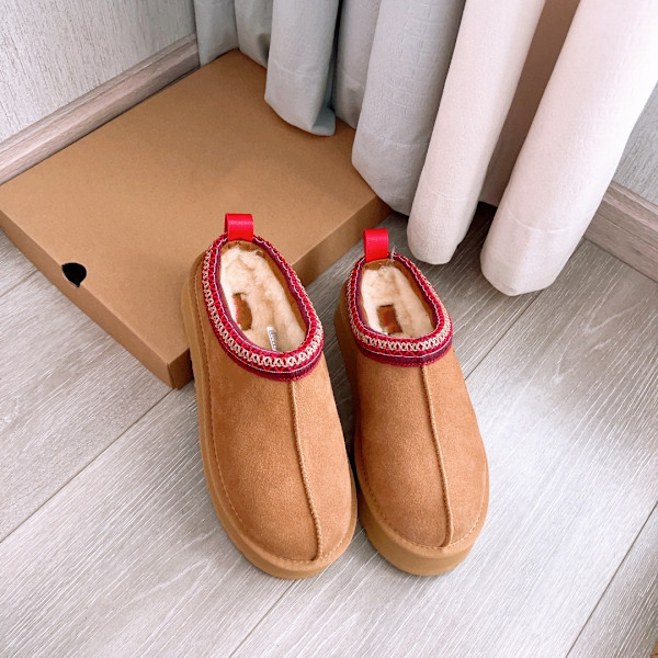 Dames Platform Mini Støvler Korte Ankelstøvler Pels Fleece Foret Sneakers Hjemmesko Anti-slip Støvle Til Udendørs 40 CHESTNUT