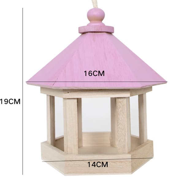 Fuglefoderbræt, 19x16cm, 1 stk., Pink, Paulownia træfuglerede B